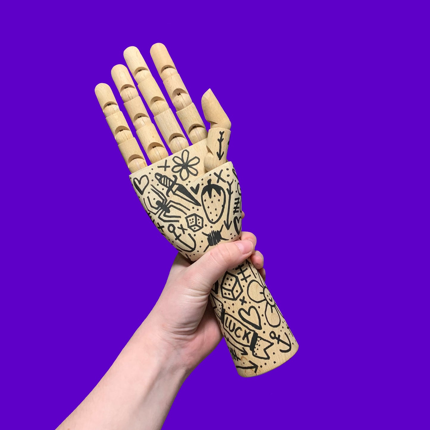 Large Tattooed Artist Dummy Posable Hand