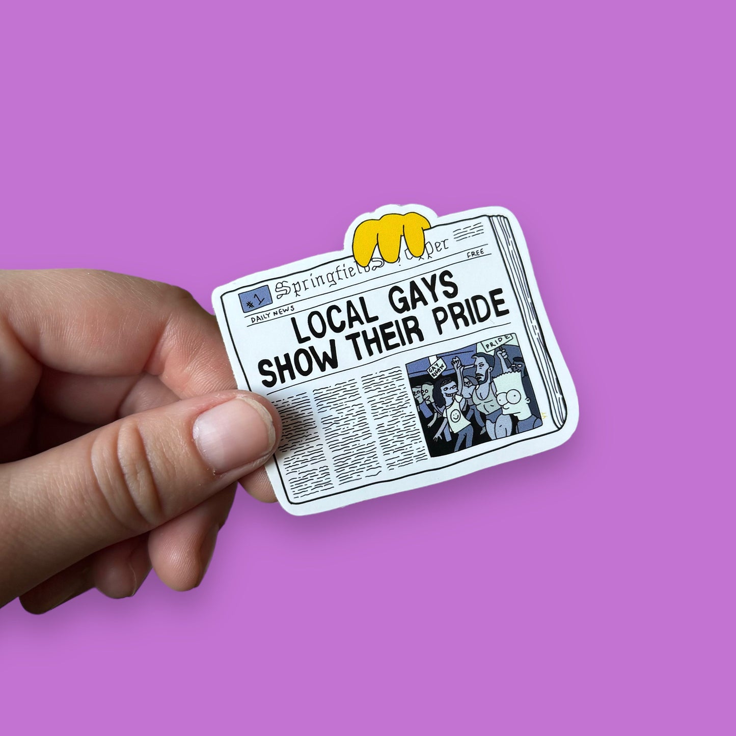 Local Gays Newspaper Simpsons inspired vinyl sticker