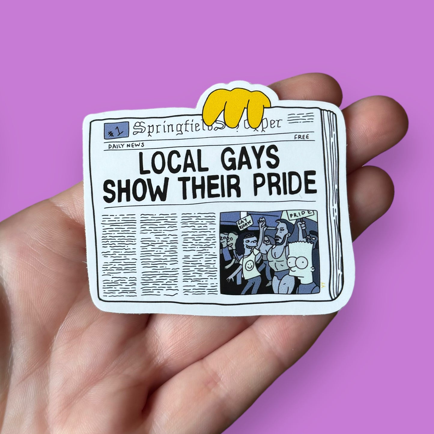 Local Gays Newspaper Simpsons inspired vinyl sticker