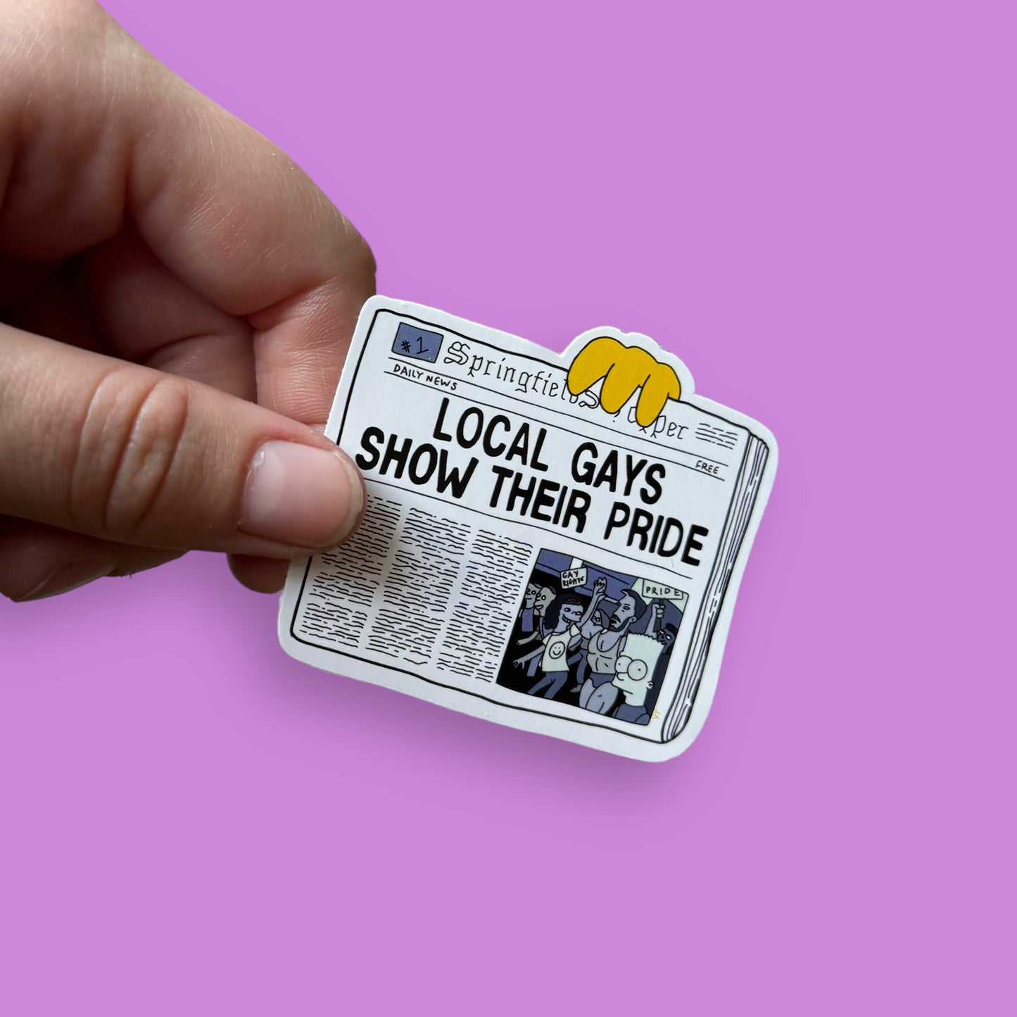 Local Gays Newspaper Simpsons inspired vinyl sticker