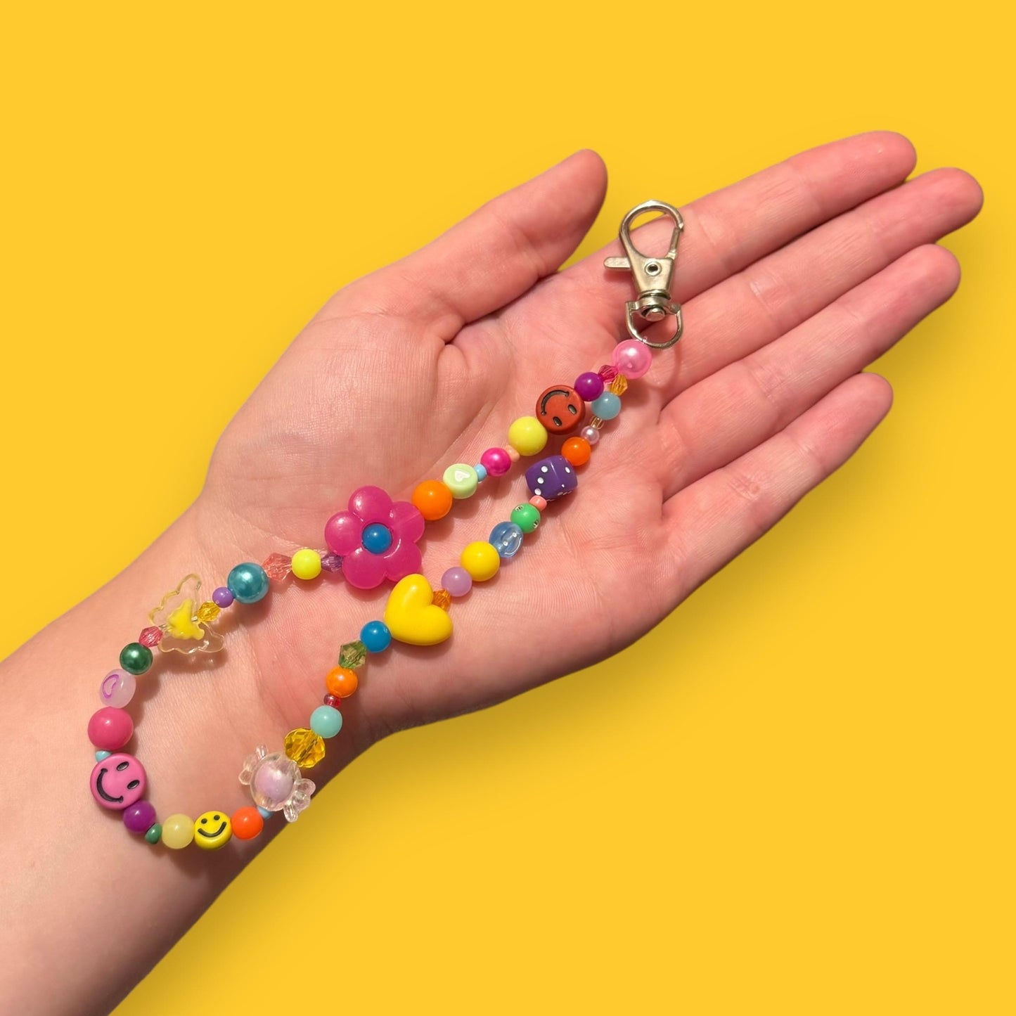 Rainbow Bead Keyring Charm