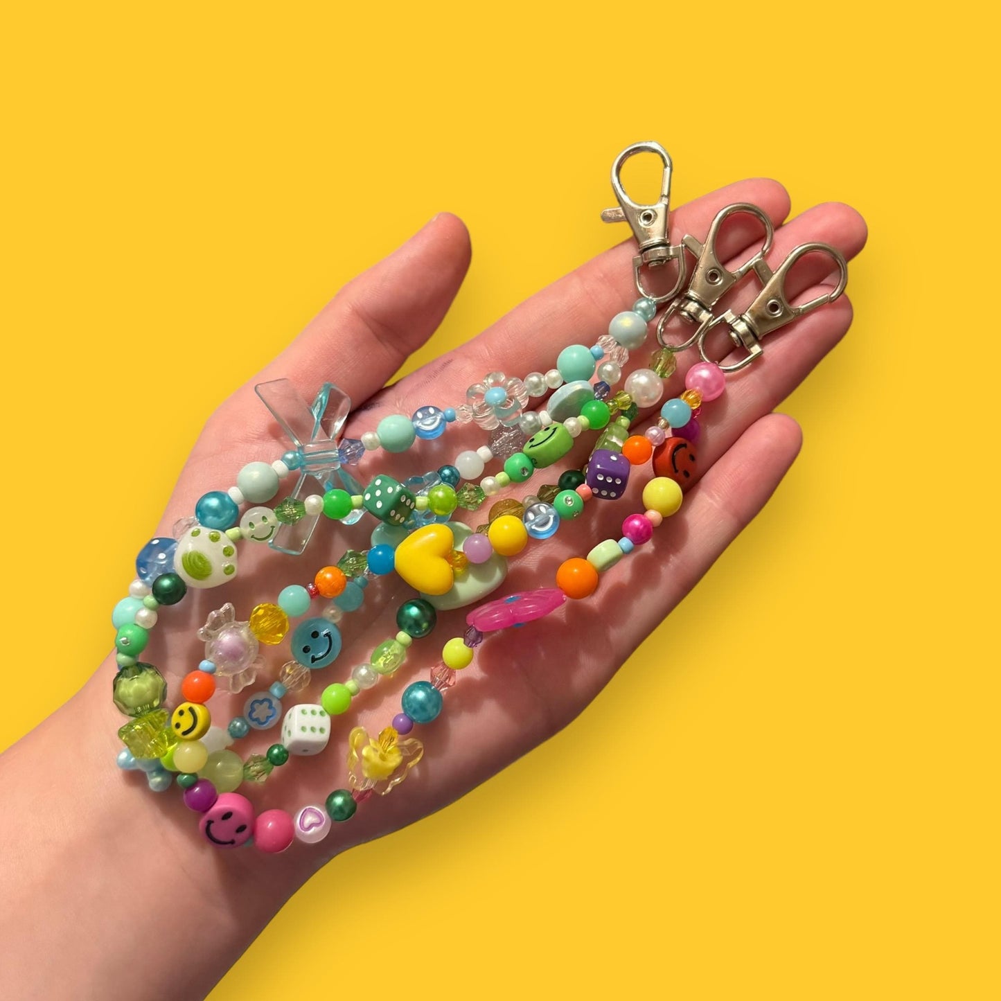 Rainbow Bead Keyring Charm