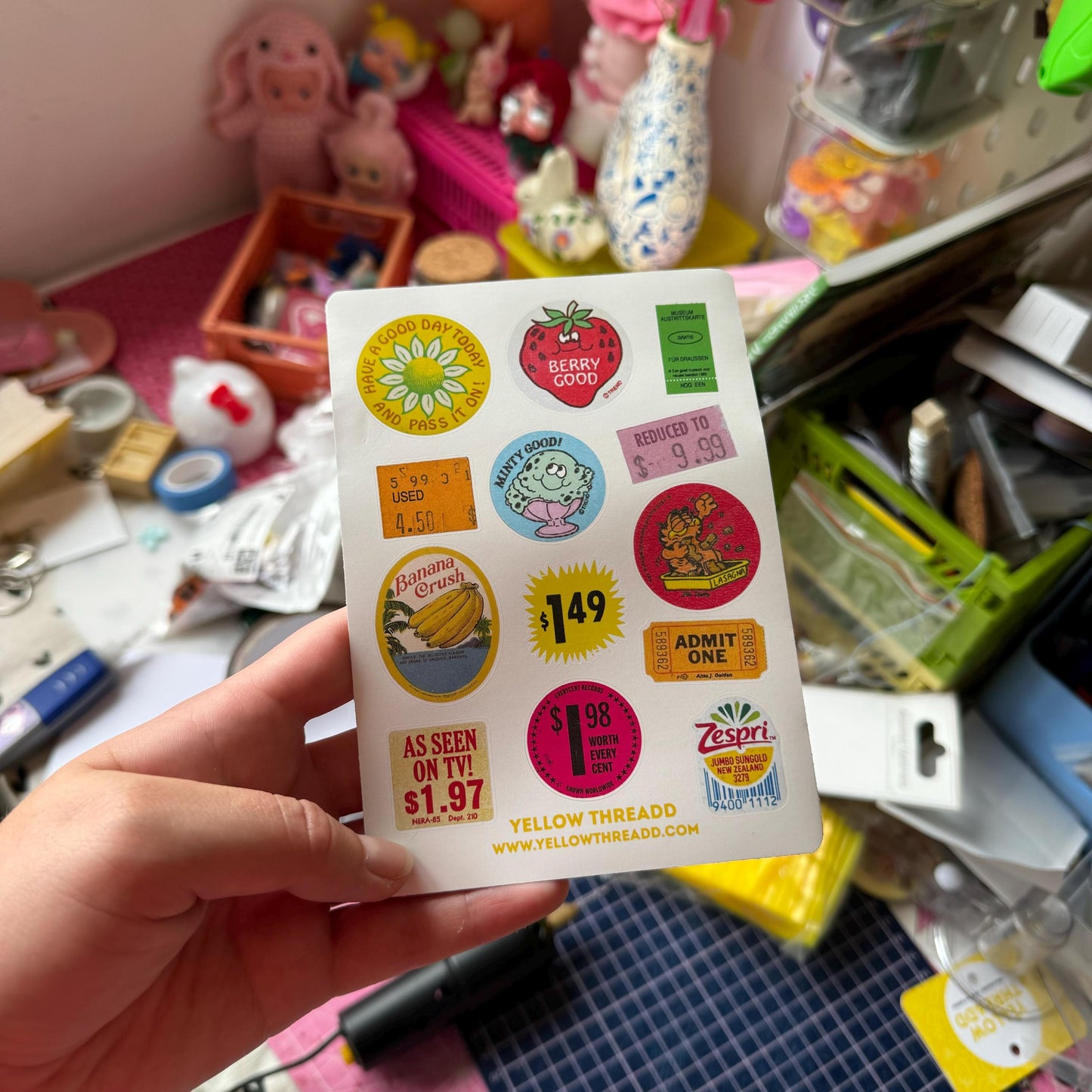 A6 Vintage Label Scrapbook Sticker Sheet