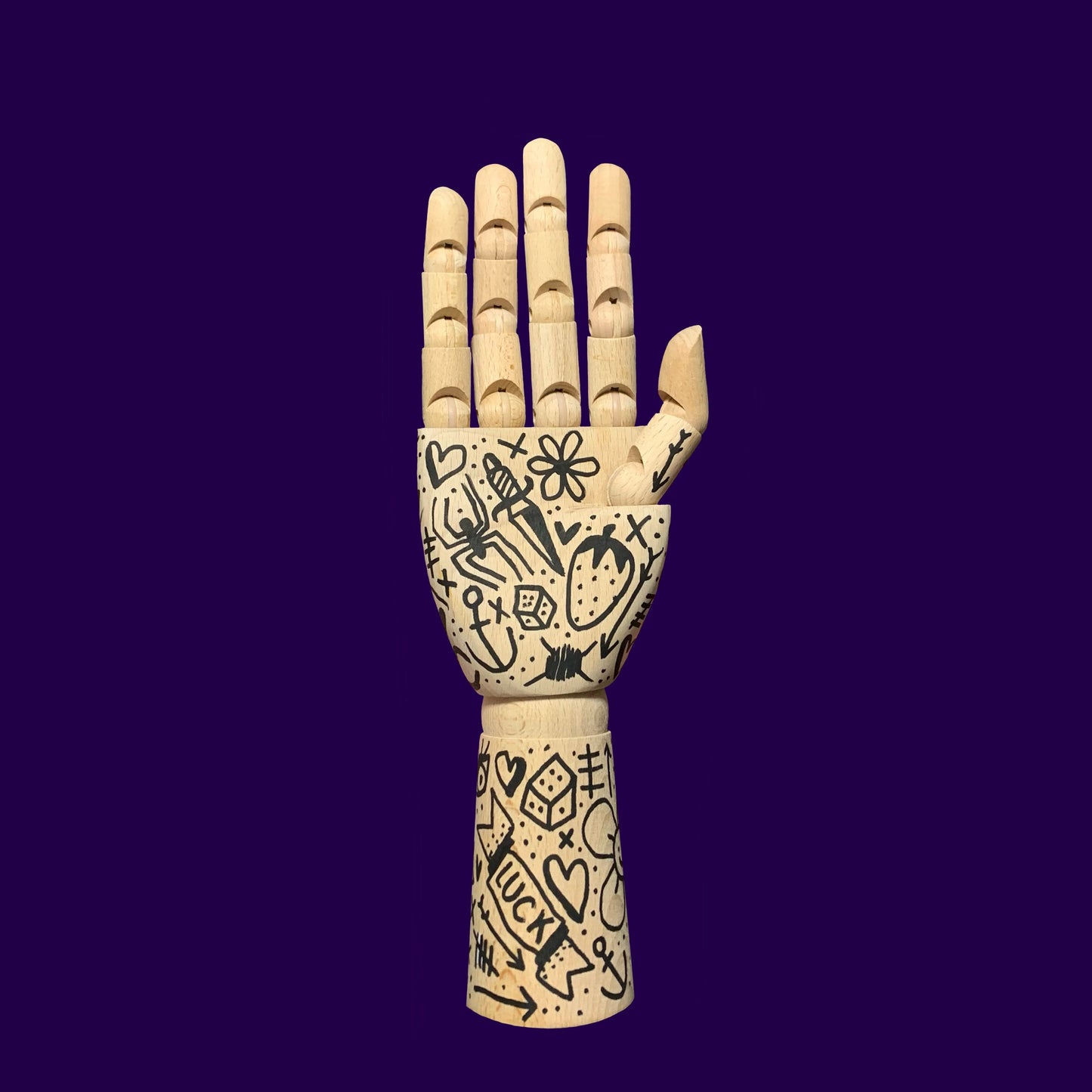 Large Tattooed Artist Dummy Posable Hand