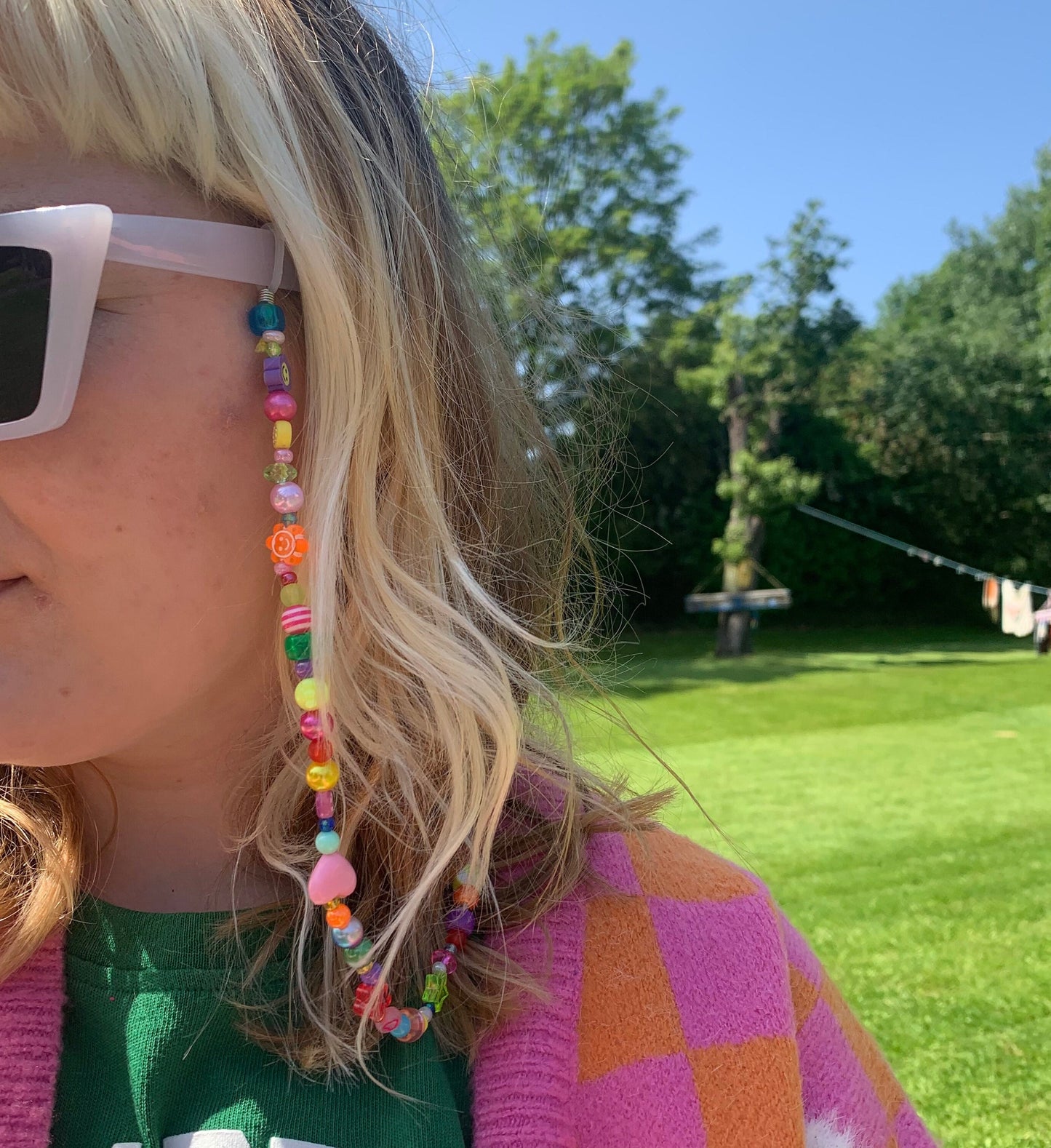 Rainbow Bead Glasses Chain
