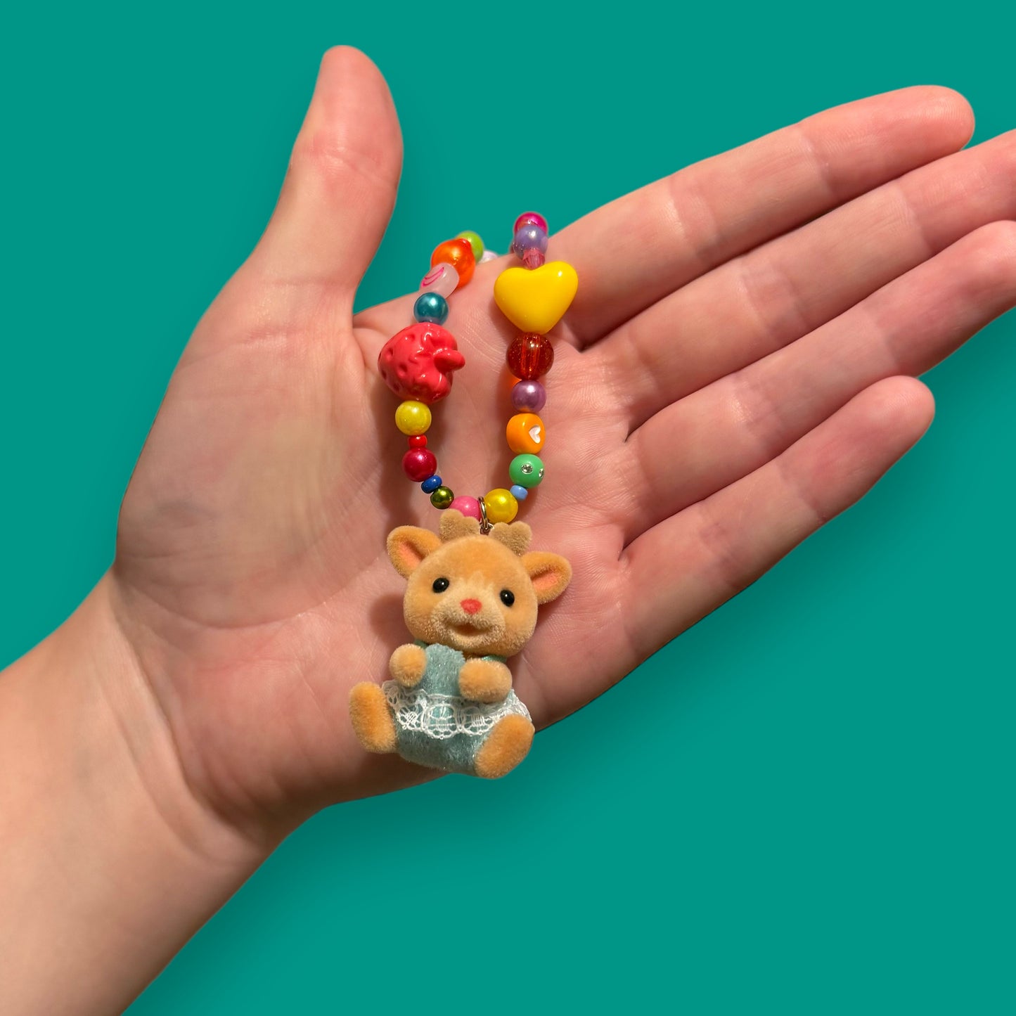 Critter Bead Necklace - Rainbow Deer