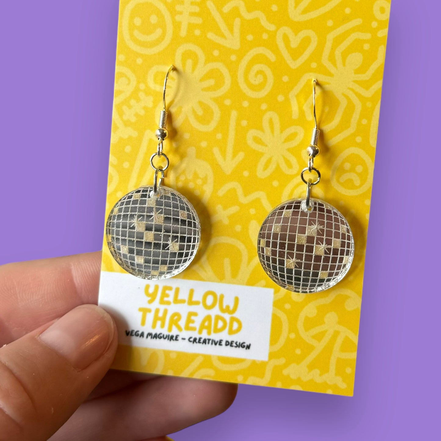 Acrylic Disco Ball Earrings