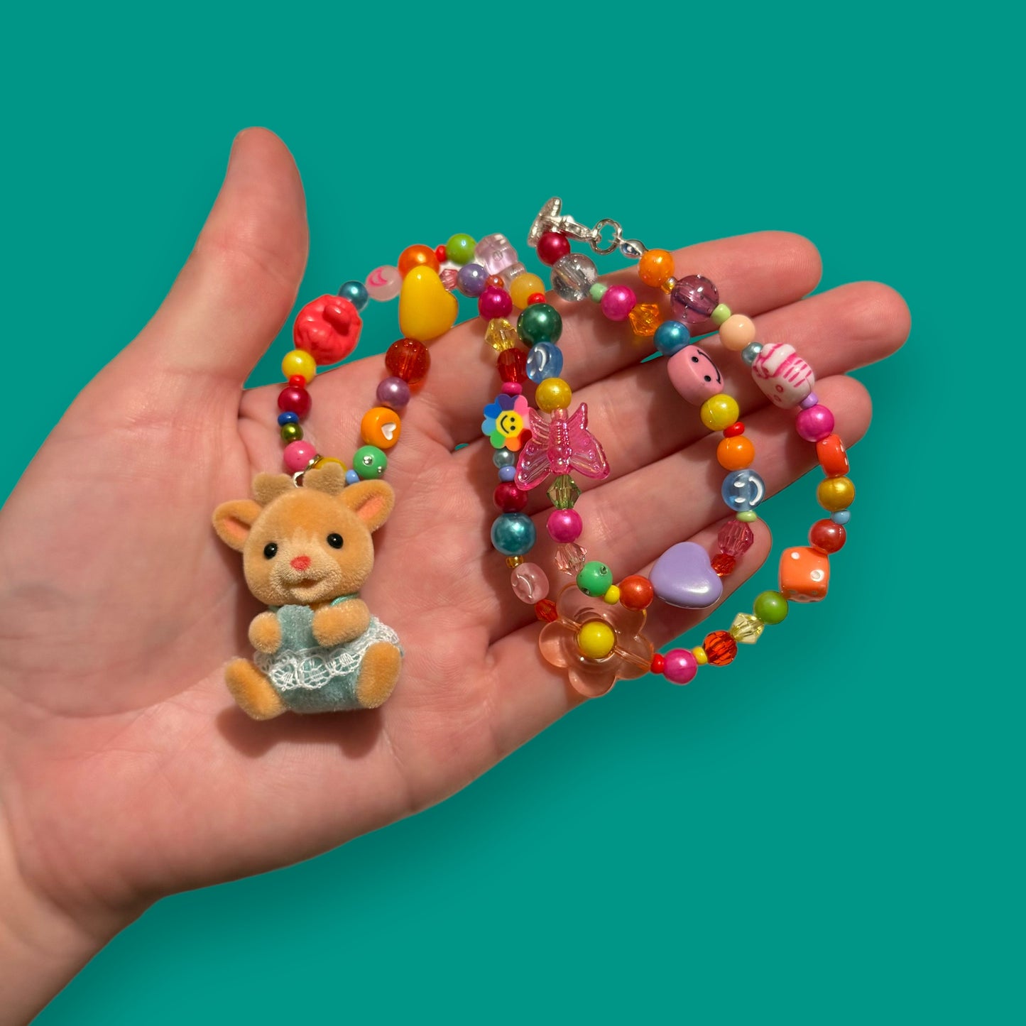 Critter Bead Necklace - Rainbow Deer