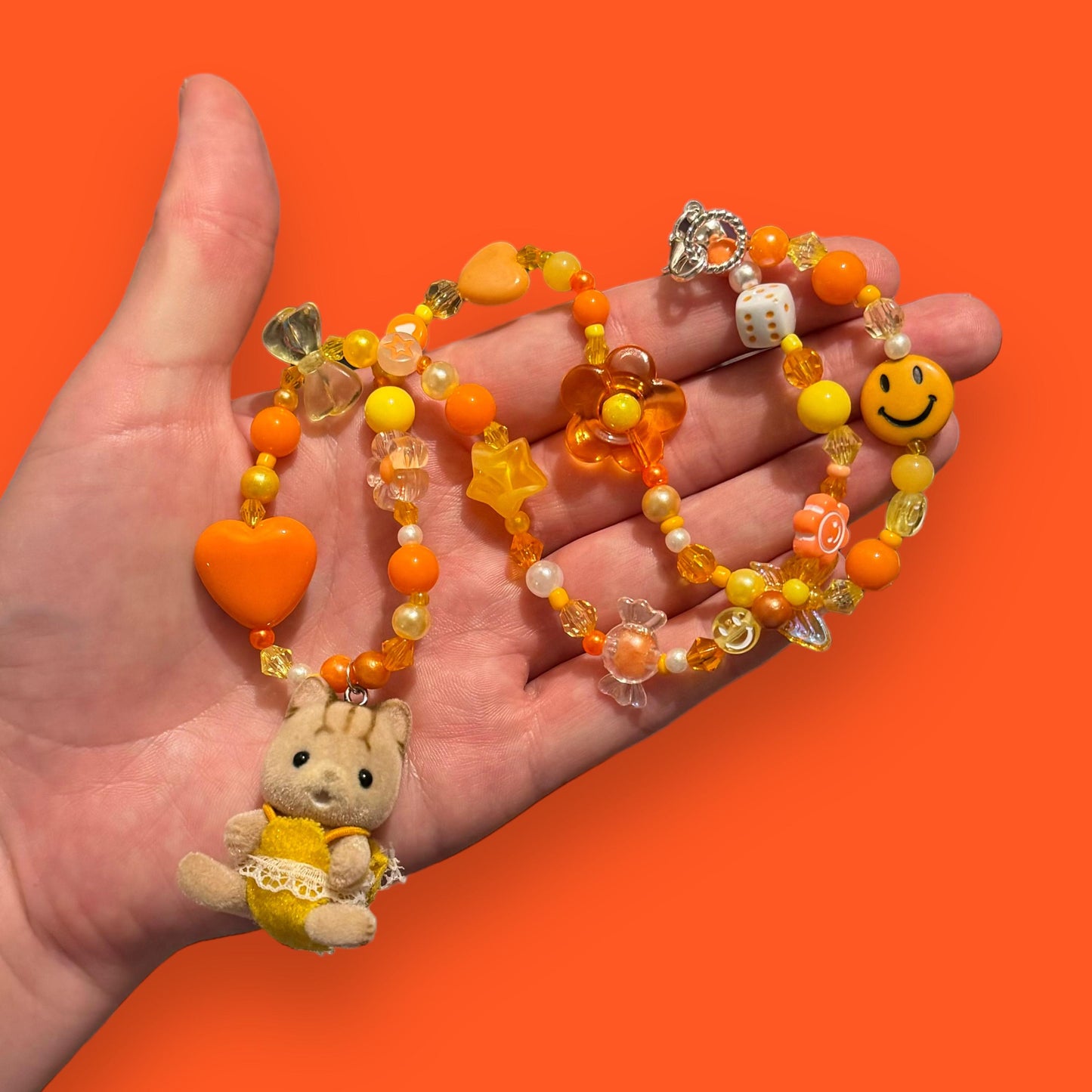 Sylvanian Bead Necklace - Orange Kitten