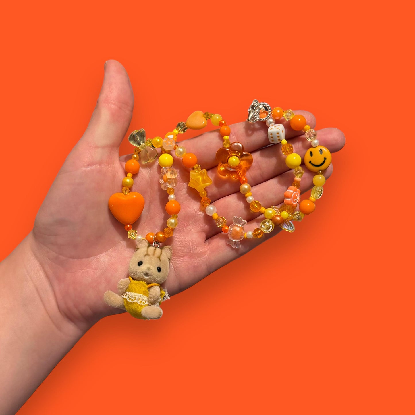 Sylvanian Bead Necklace - Orange Kitten