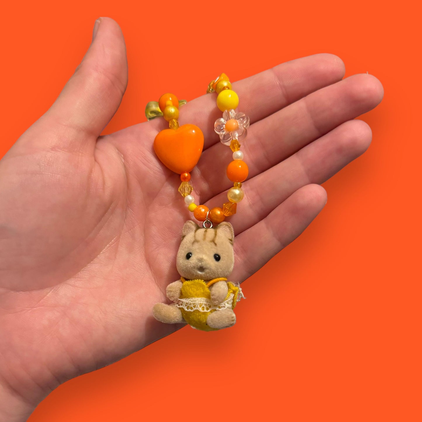 Sylvanian Bead Necklace - Orange Kitten