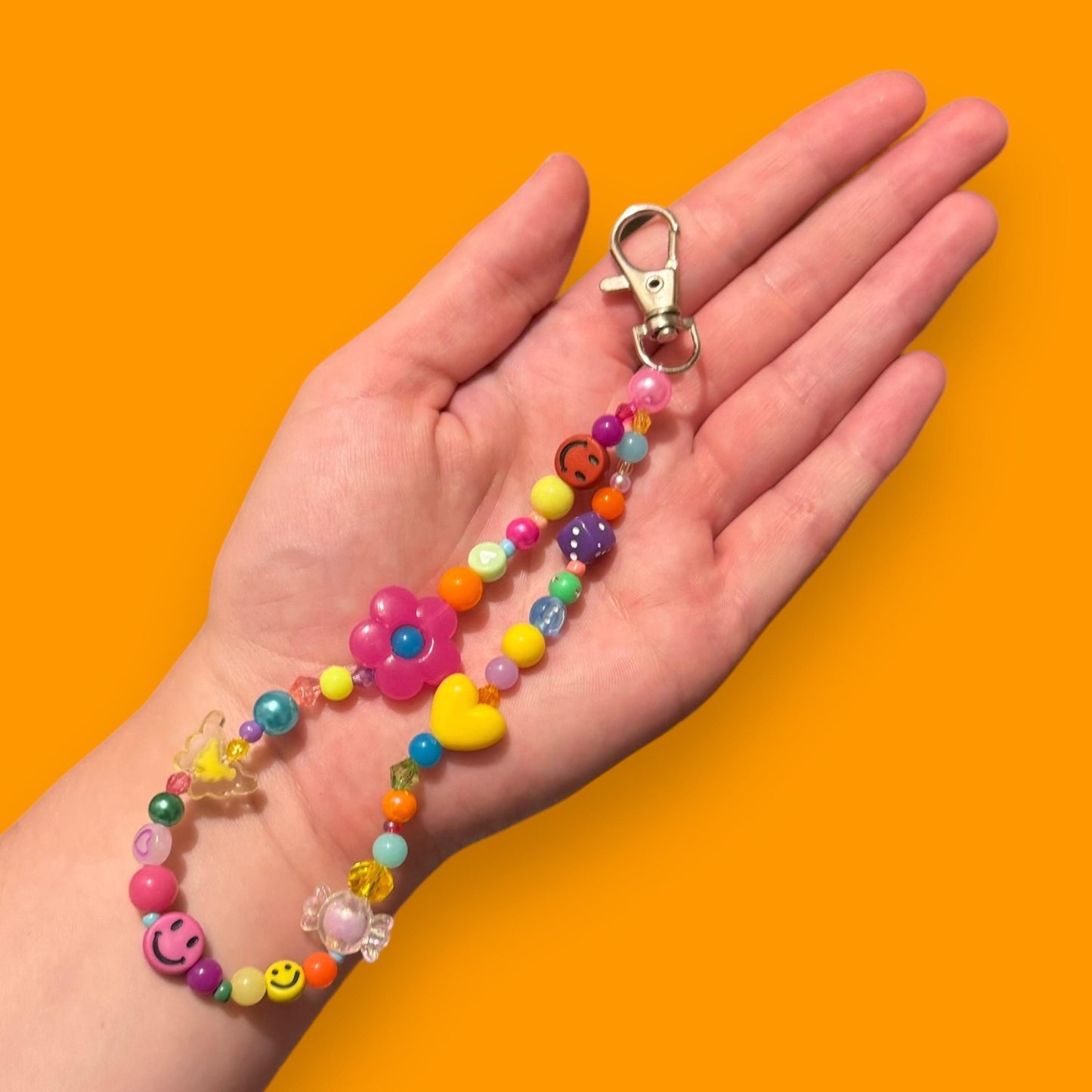 Rainbow Bead Keyring Charm