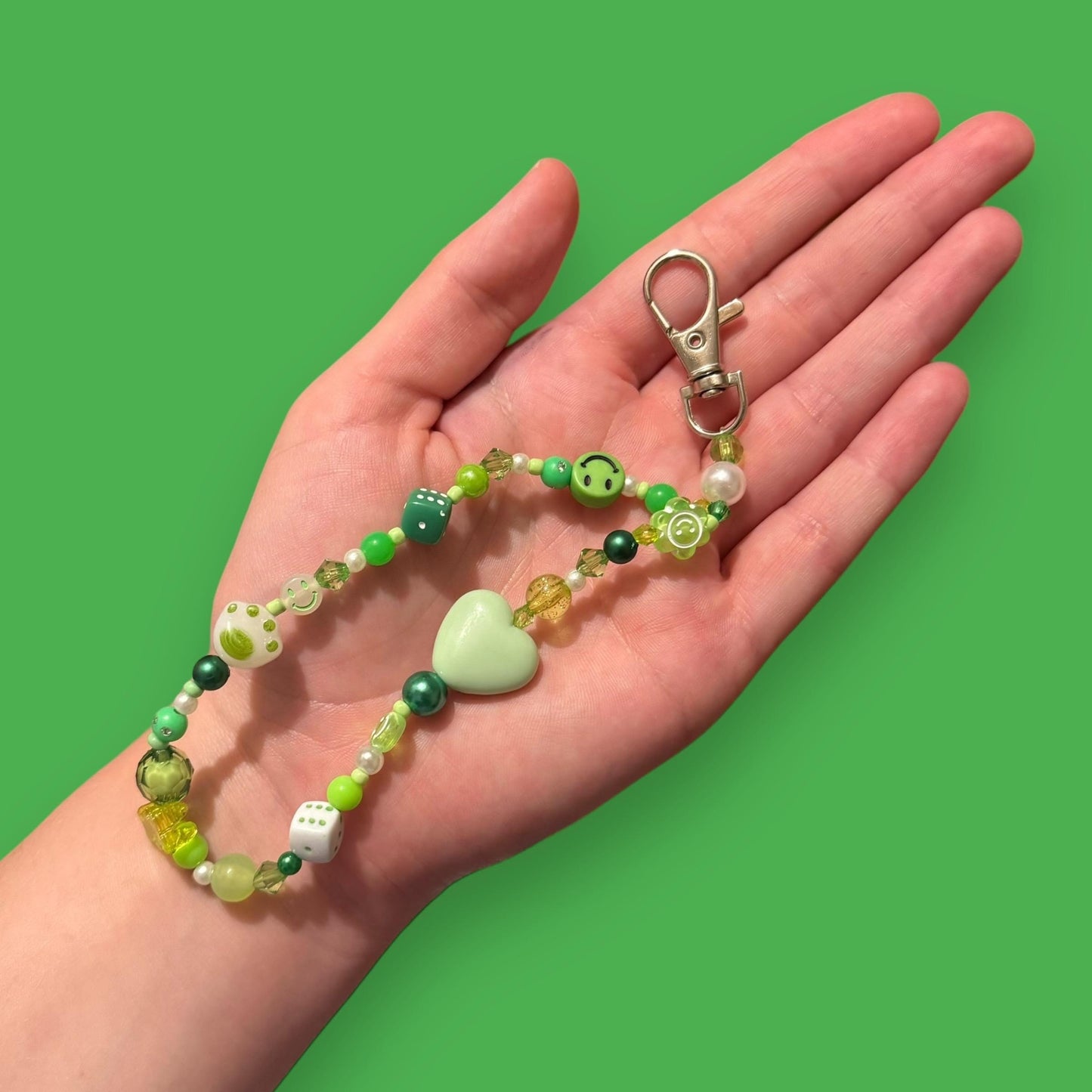 Rainbow Bead Keyring Charm