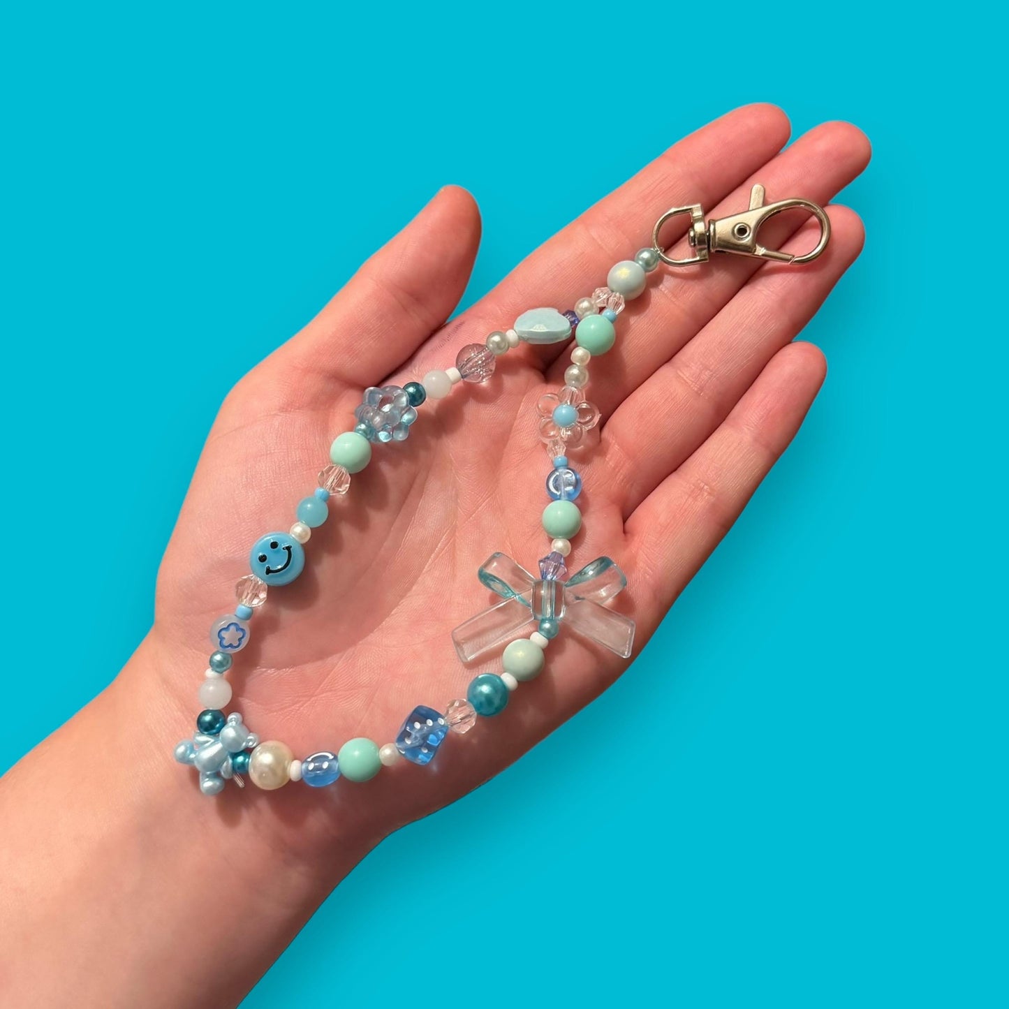 Rainbow Bead Keyring Charm