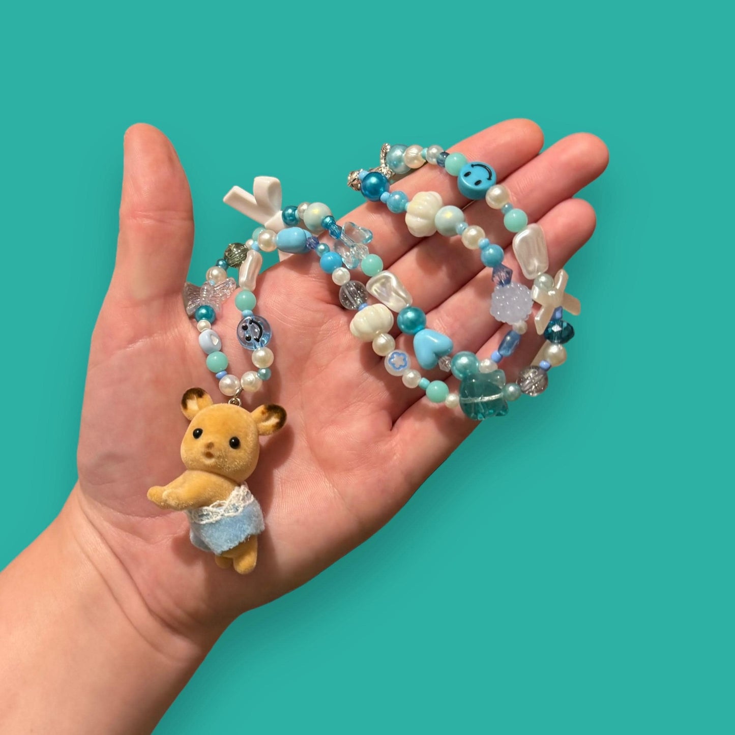 Critter Bead Necklace - Blue Deer