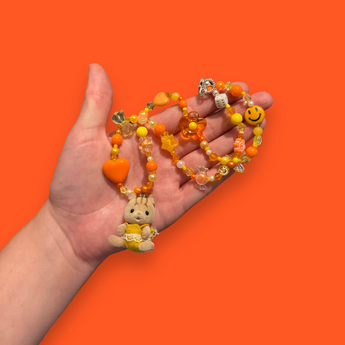 Sylvanian Bead Necklace - Orange Kitten