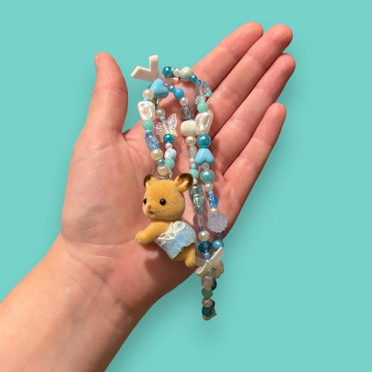 Critter Bead Necklace - Blue Deer