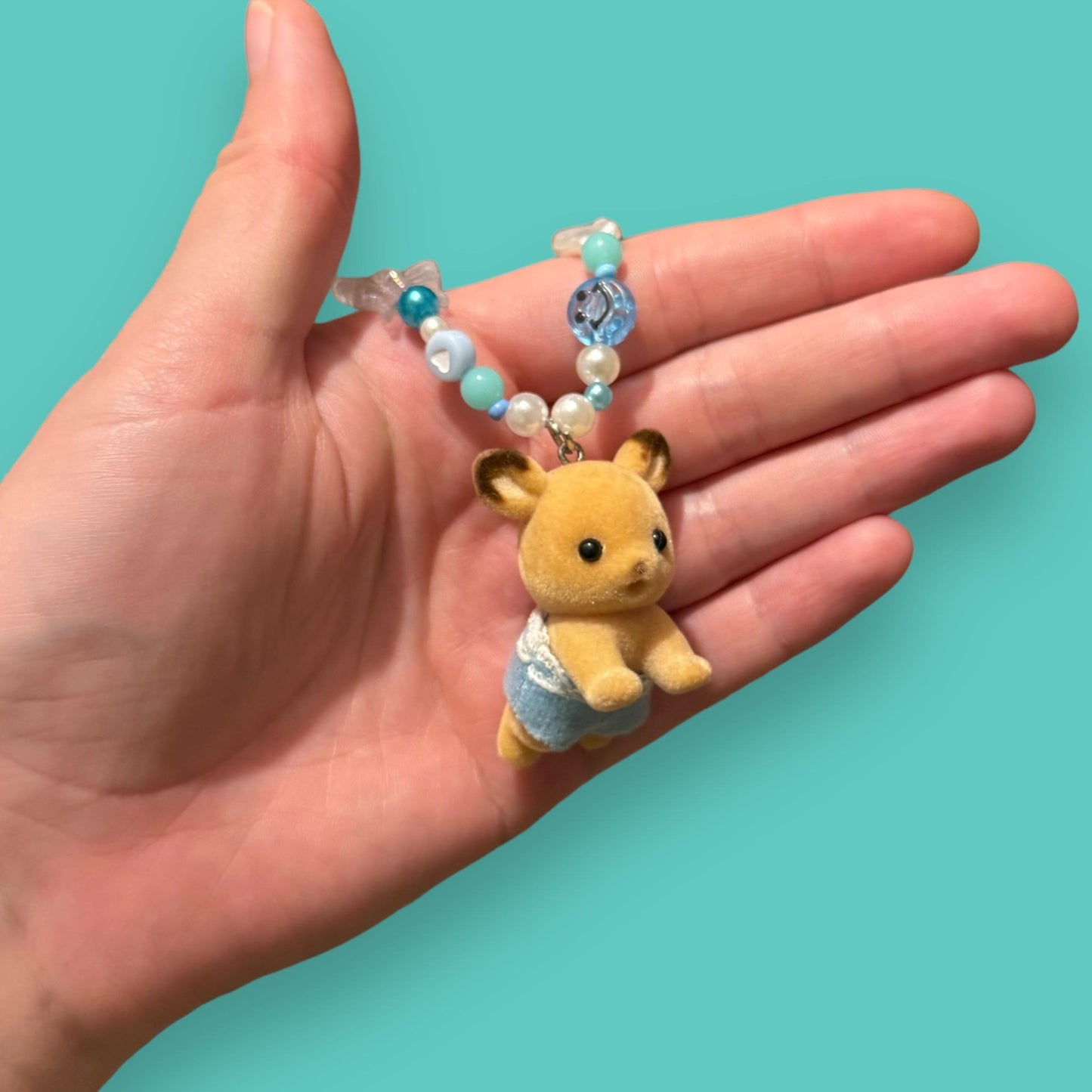 Critter Bead Necklace - Blue Deer