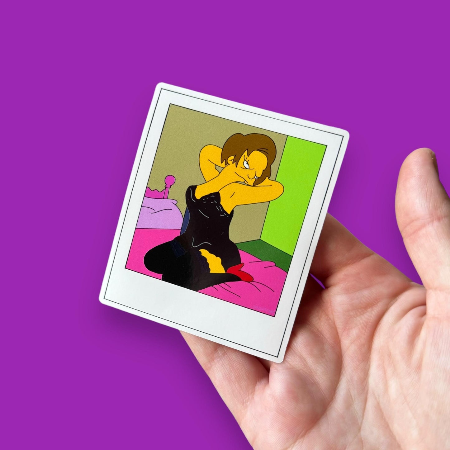 Edna Krabappel Polaroid cartoon vinyl sticker