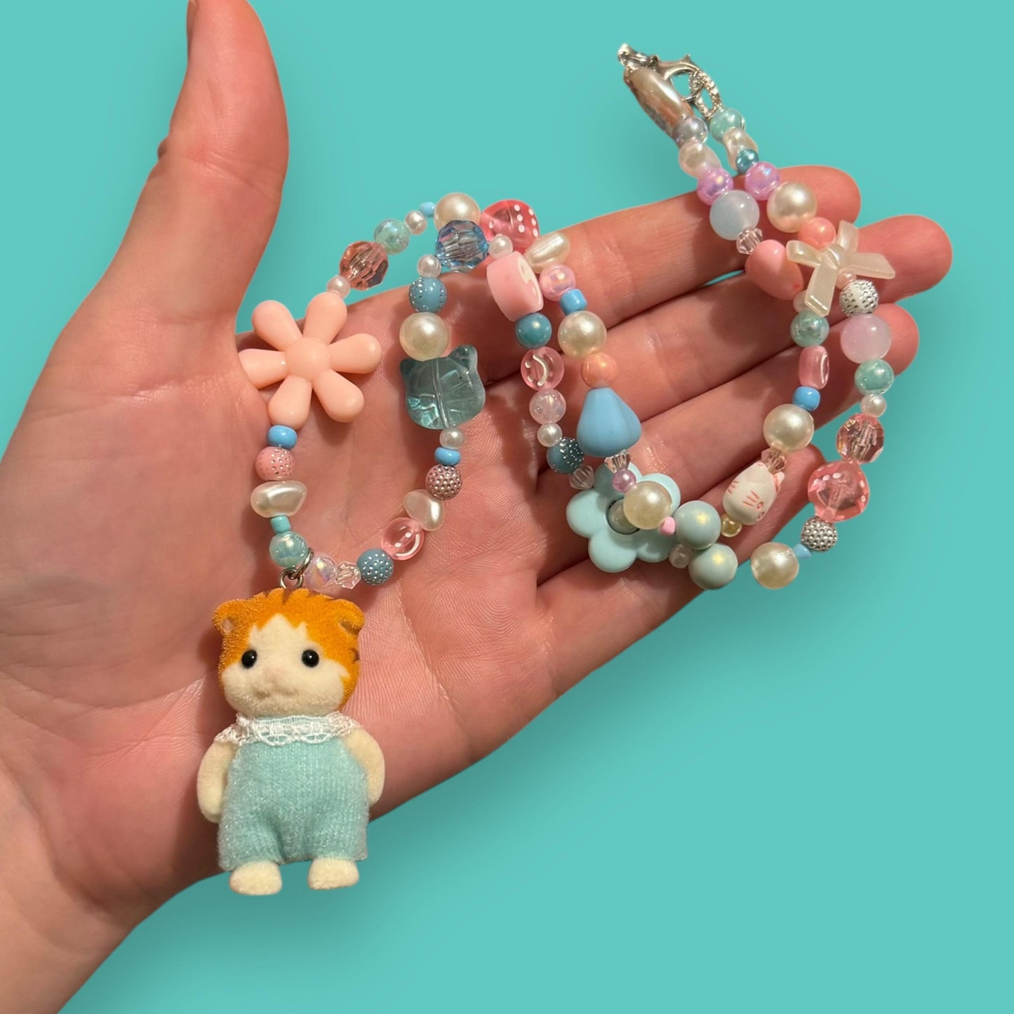 Critter Bead Necklace - Ginger Cat