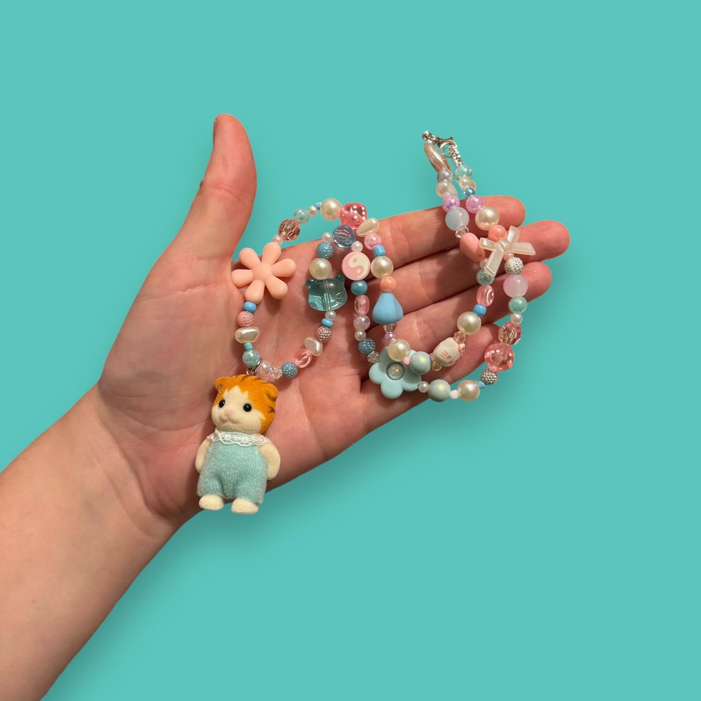 Critter Bead Necklace - Ginger Cat