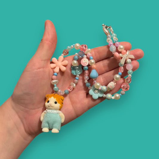 Critter Bead Necklace - Ginger Cat