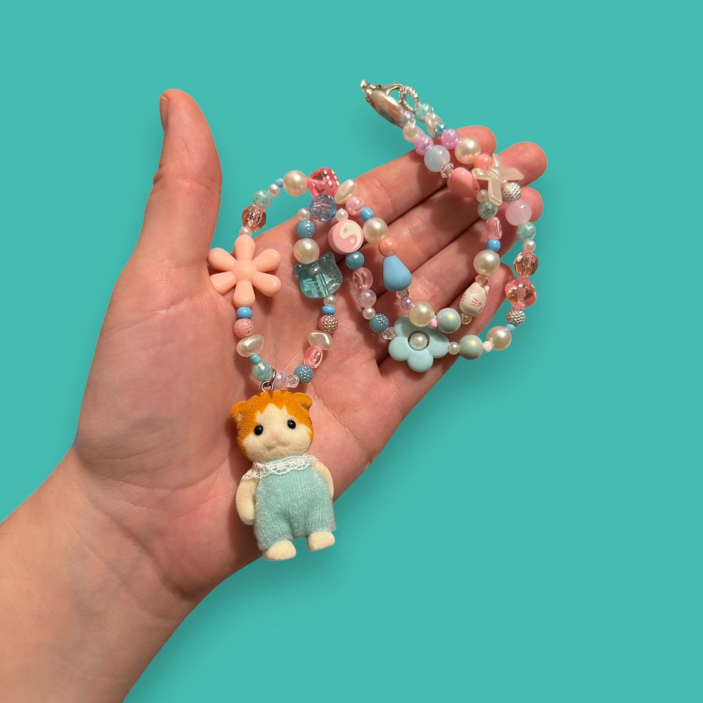 Critter Bead Necklace - Ginger Cat