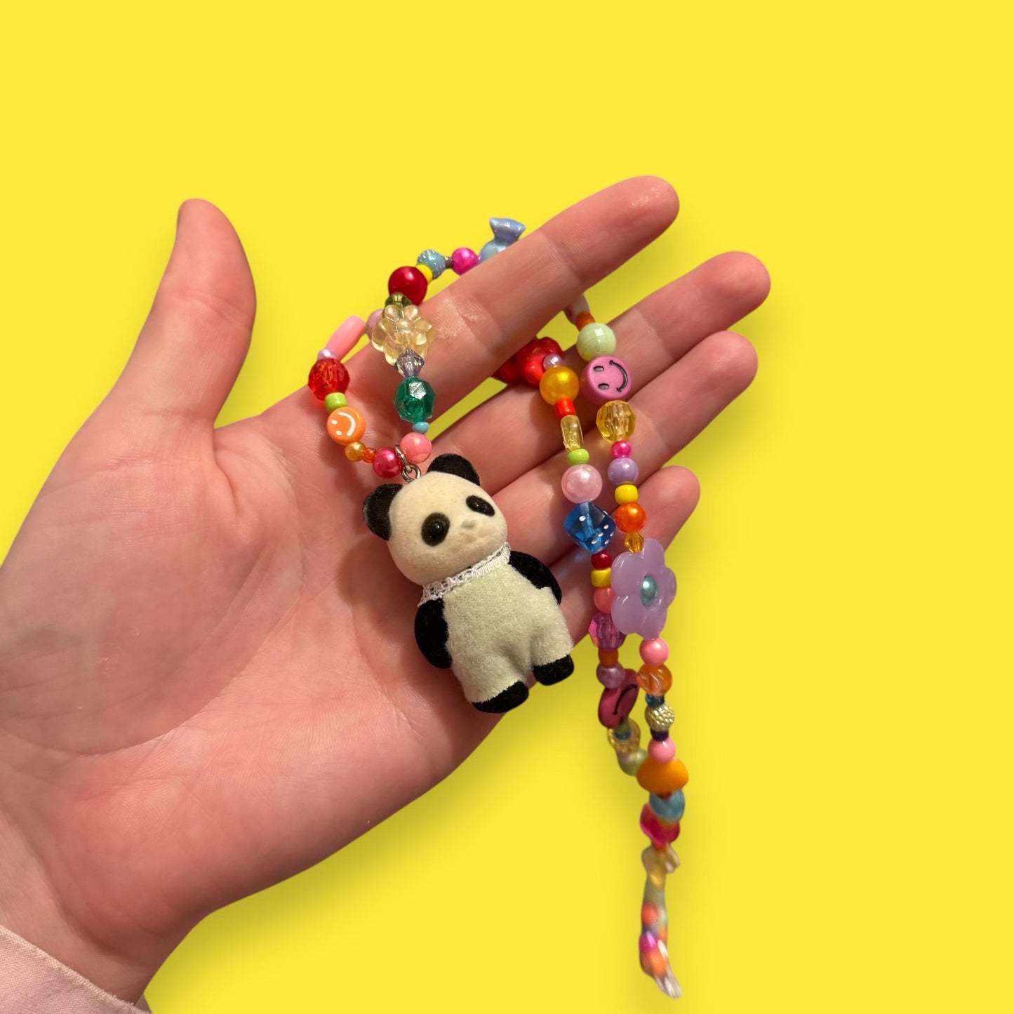 Critter Bead Necklace - Rainbow Panda