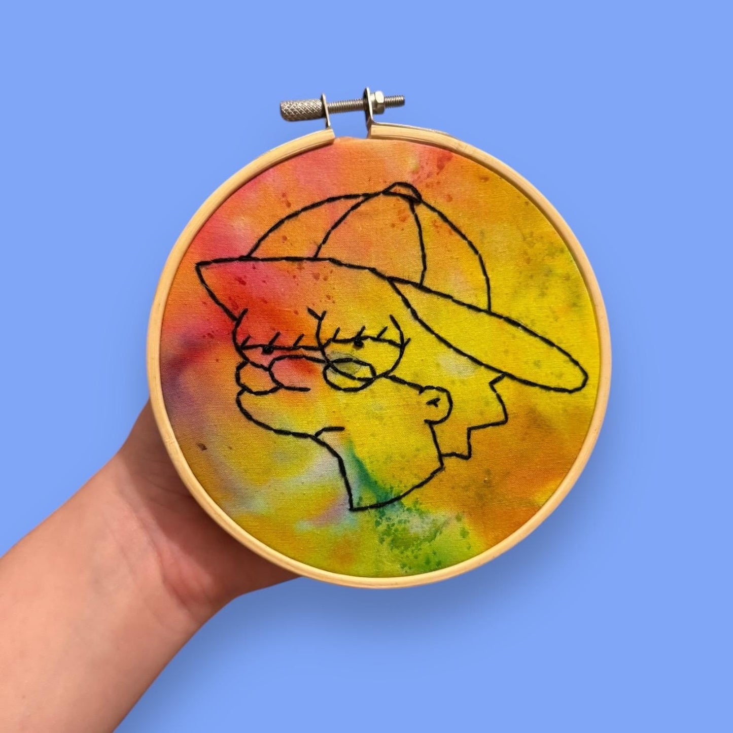 Cool Lisa Embroidery hoop HANDEMBROIDERED