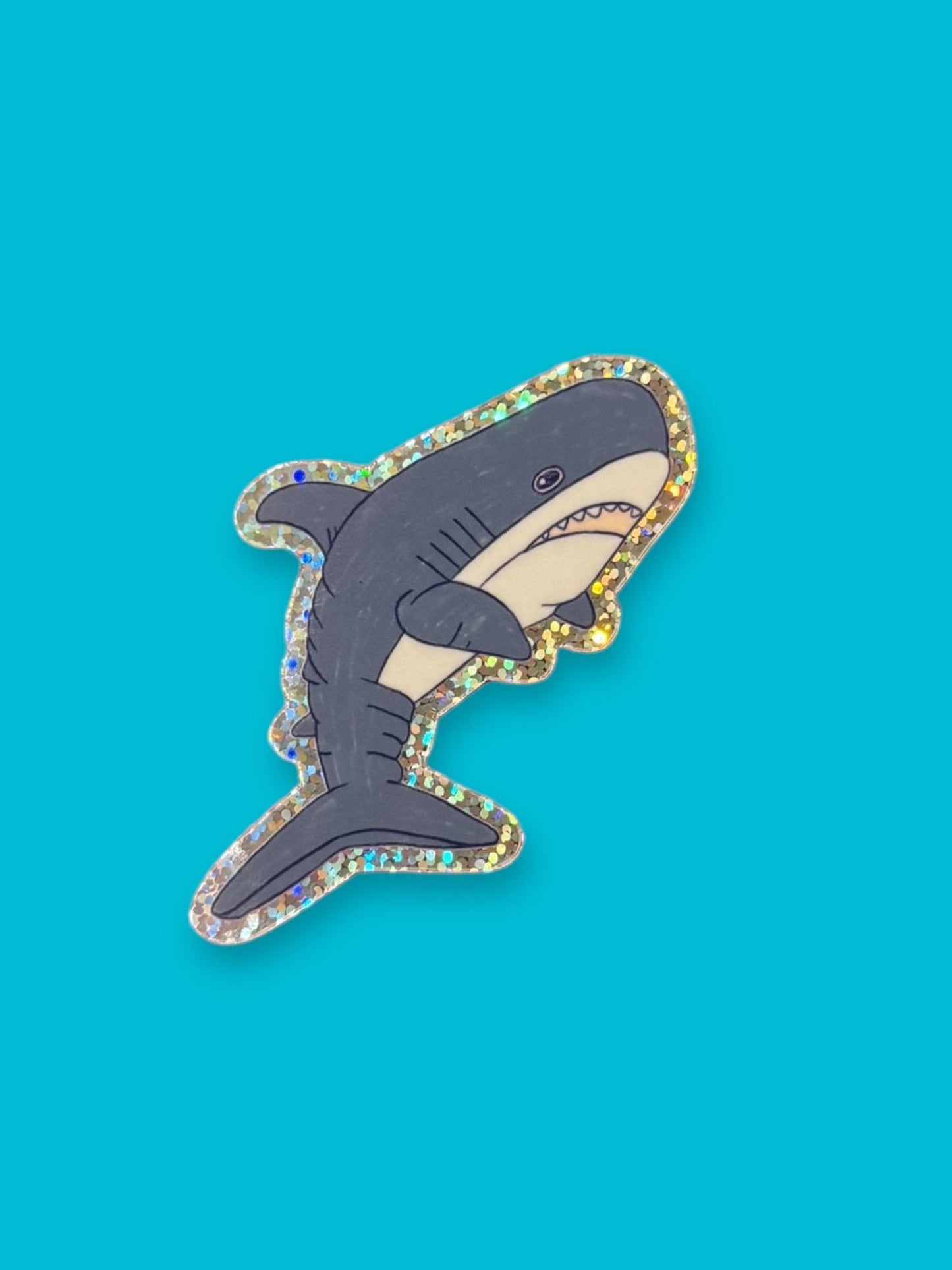 BLÅHAJ Shark glitter vinyl sticker