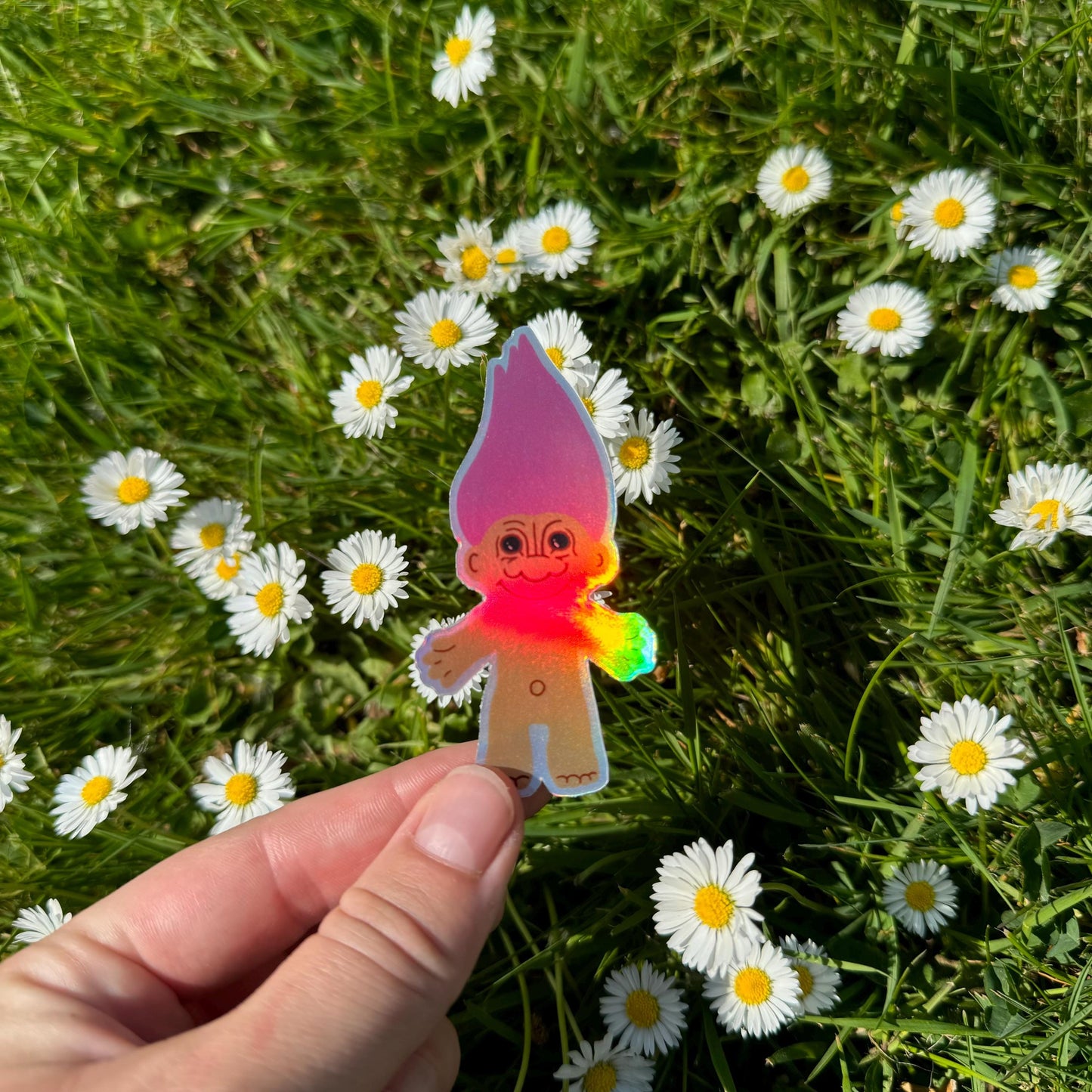 Troll holographic vinyl sticker