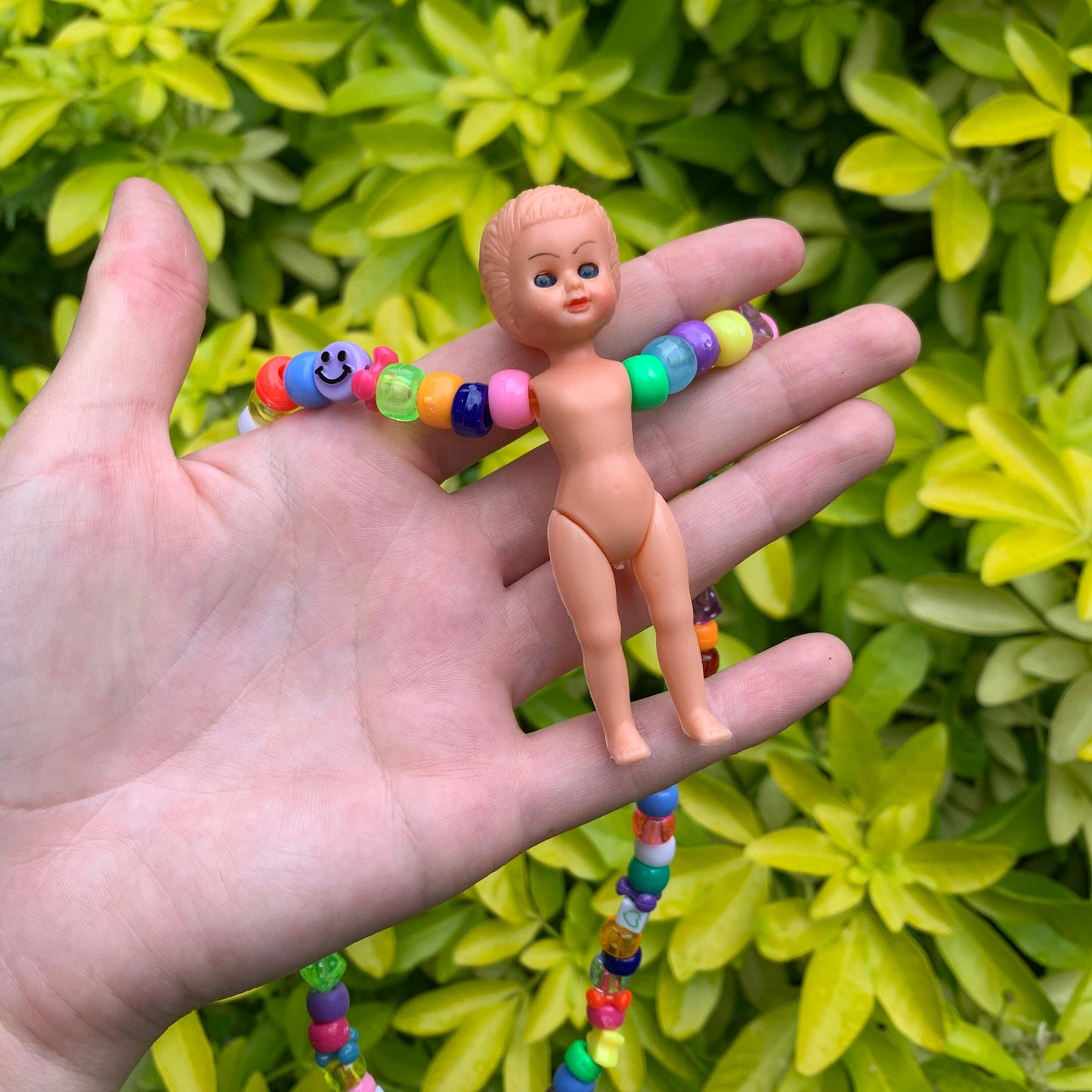 Vintage Blinking Doll Bead Necklace