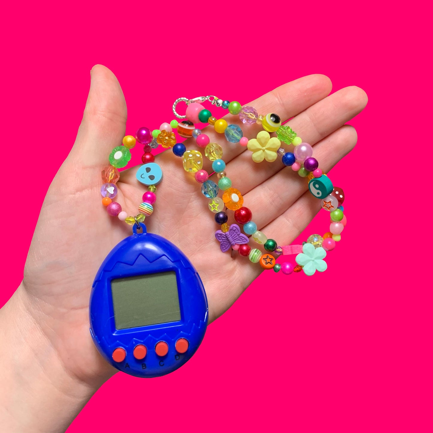 Pixel Pet Tamagotchi Bead Necklace