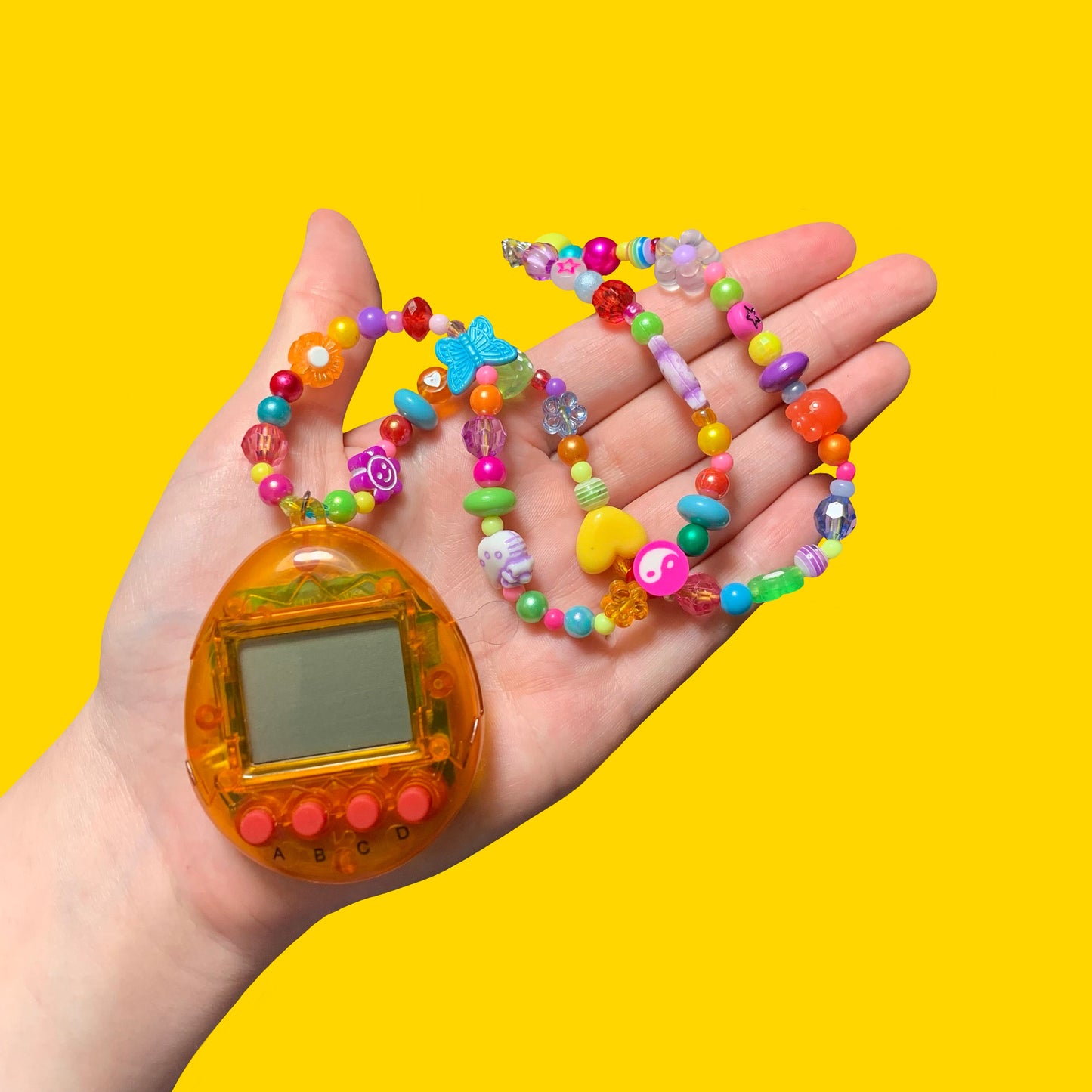 Pixel Pet Tamagotchi Bead Necklace