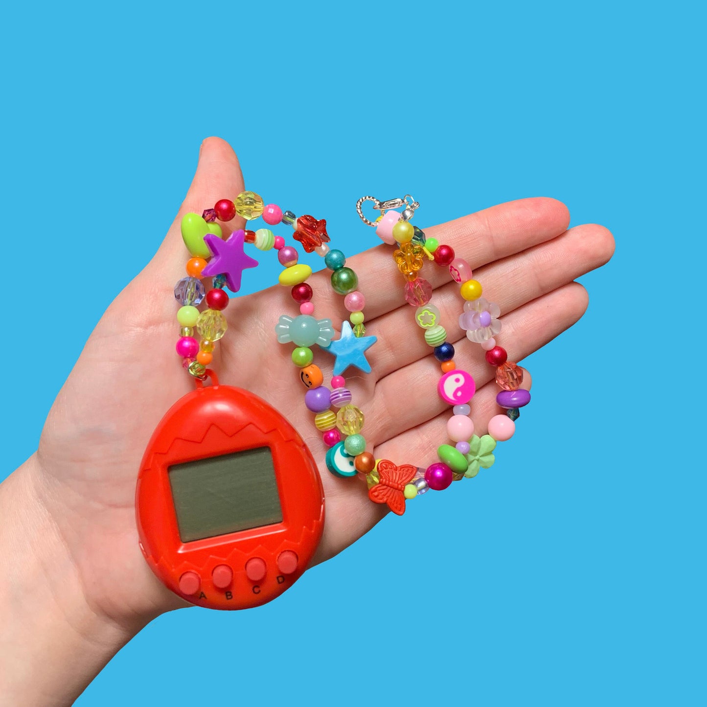 Pixel Pet Tamagotchi Bead Necklace