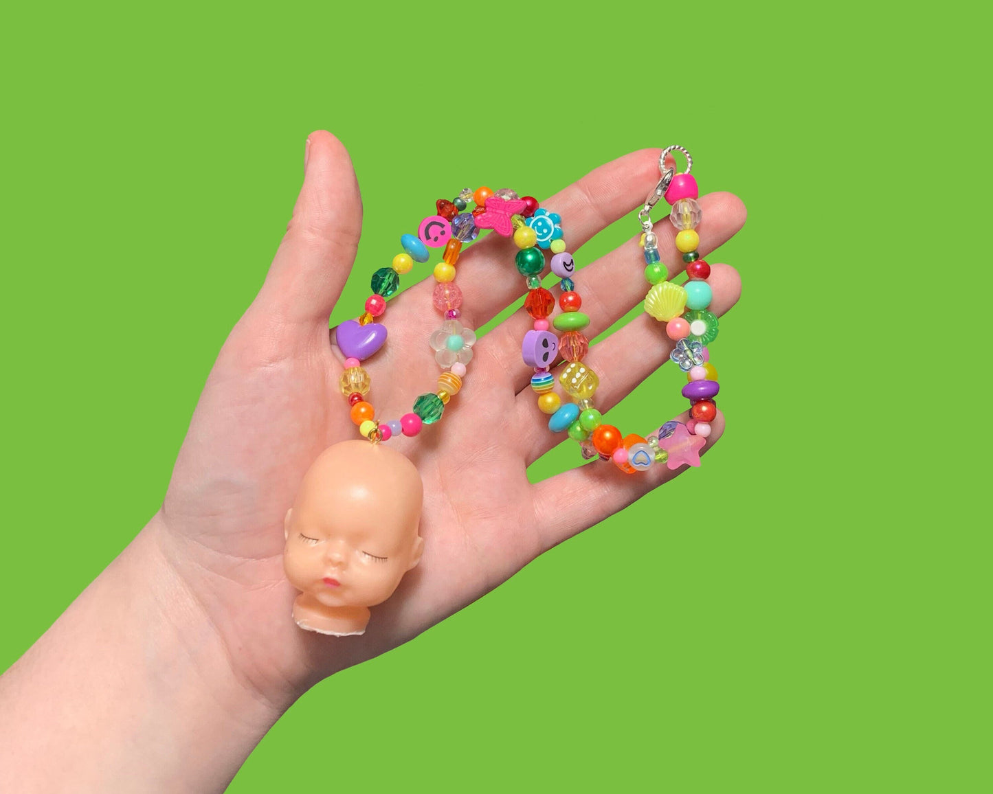 Baby Doll Head Bead Necklace