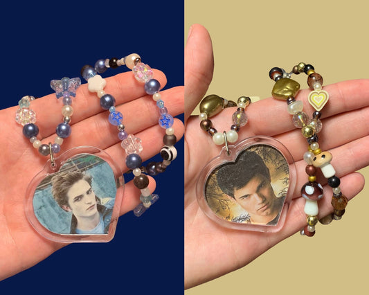 Team Edward or Jacob Twilight Locket Style Necklace